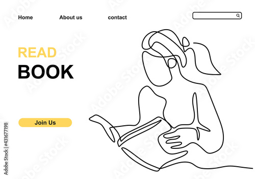 Girl reading a book continu...