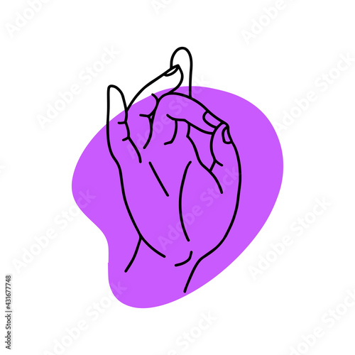 Mudra Shuni. Hands vector illustration. Yogic hand gesture.  photo