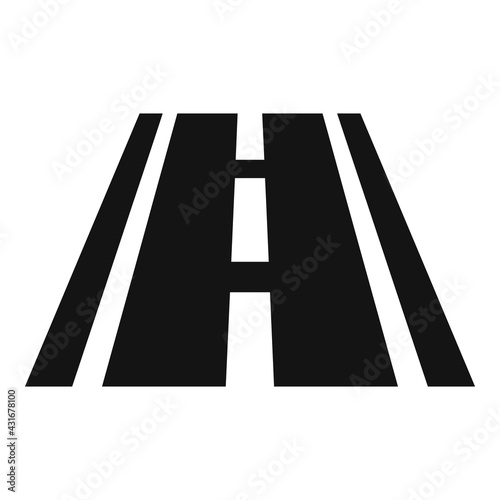 Driving school road icon, simple style
