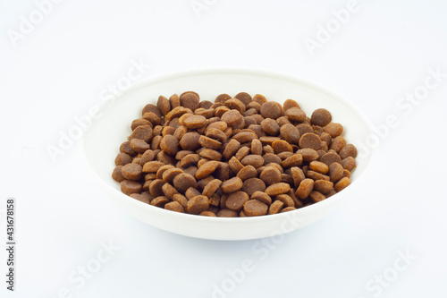 Dry cat , dog food, animal pet puppy dinner isolated object, design element