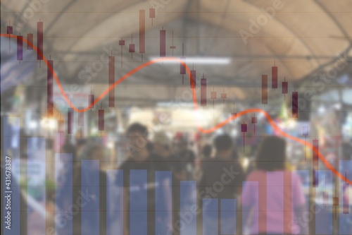 The image shows stocks falling on the stock exchange in the retail sector due to the bad economy.
 photo