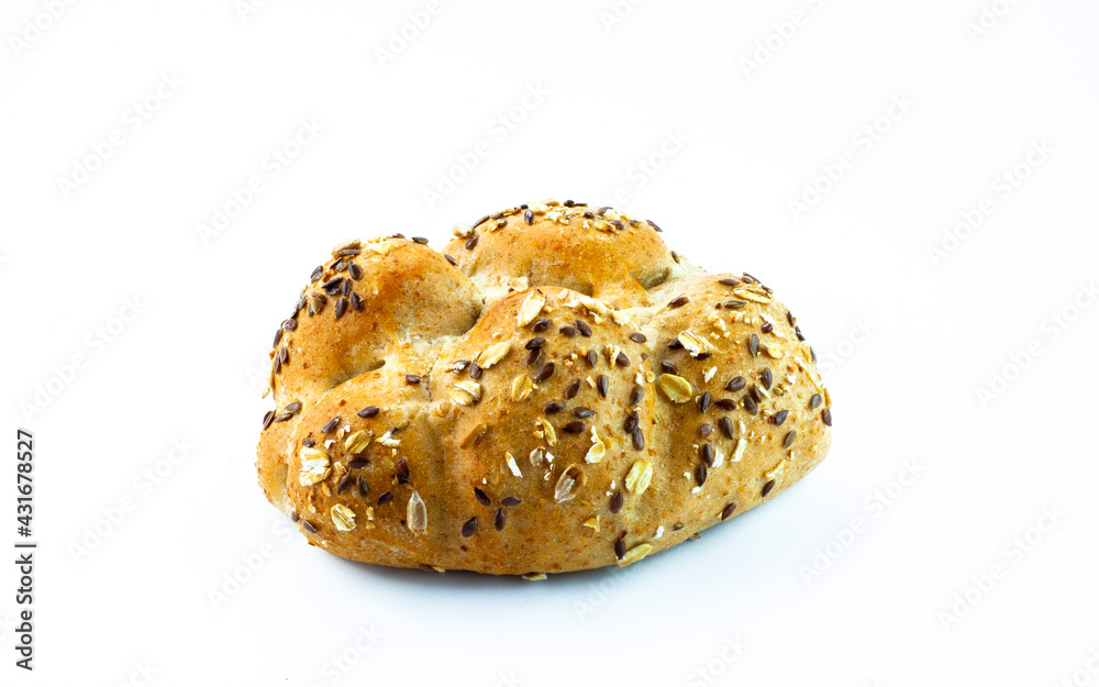 Fresh bakery homemade freshly baked traditional tread isolated on white background top view, bread pastry design element Fresh bakery homemade freshly baked traditional tread isolated on white background top view, bread pastry design element