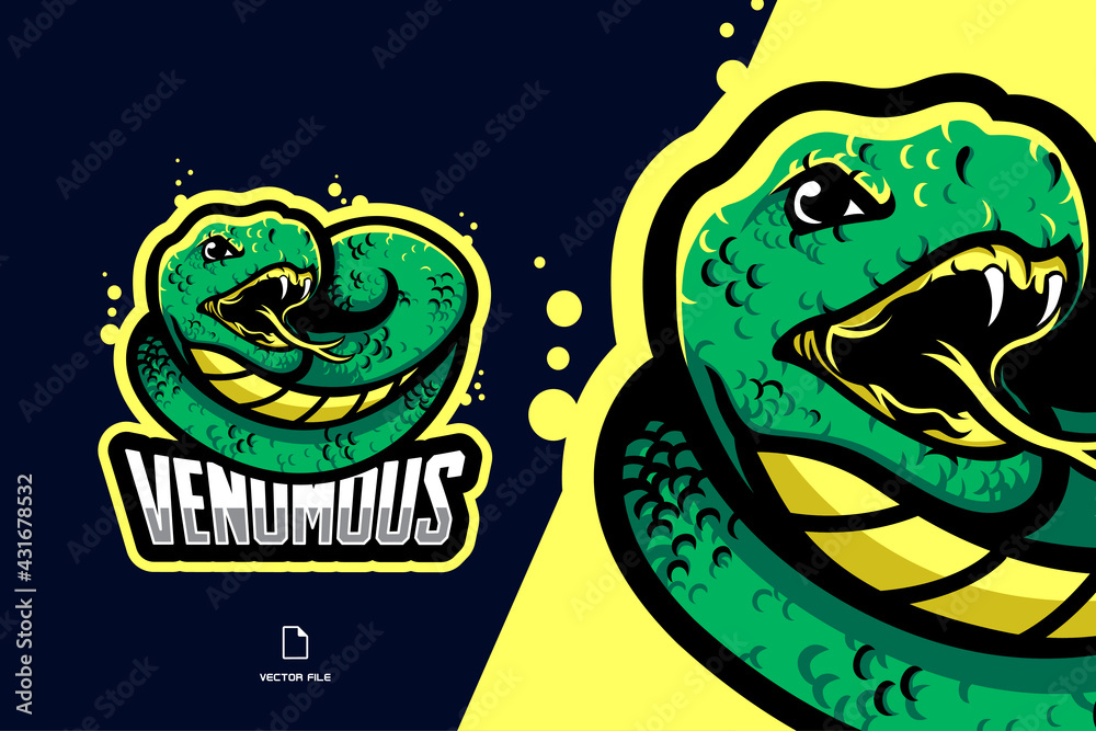 cobra snake mascot esport game logo illustration for gaming squad