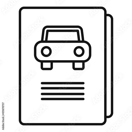 Driving school book icon, outline style