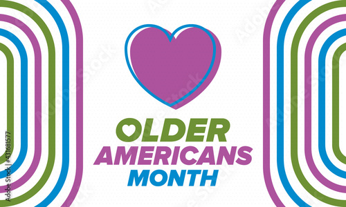 Older Americans Month. Celebrated in May in the United States. National Month of observance for Older Americans. Poster, card, banner and background. Vector illustration
