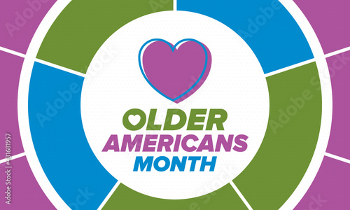 Older Americans Month. Celebrated in May in the United States. National Month of observance for Older Americans. Poster, card, banner and background. Vector illustration