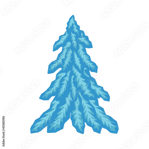 Cartoon snowy fir tree xmas holiday figurine
