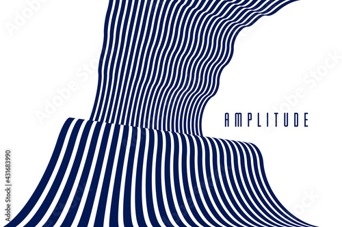 Minimal design of abstract lines in 3D perspective vector abstract background, minimalistic cool trendy retro template for covers posters and banners.
