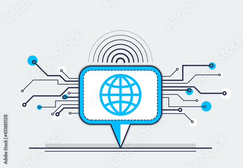 Communication technology vector concept, speech bubble.