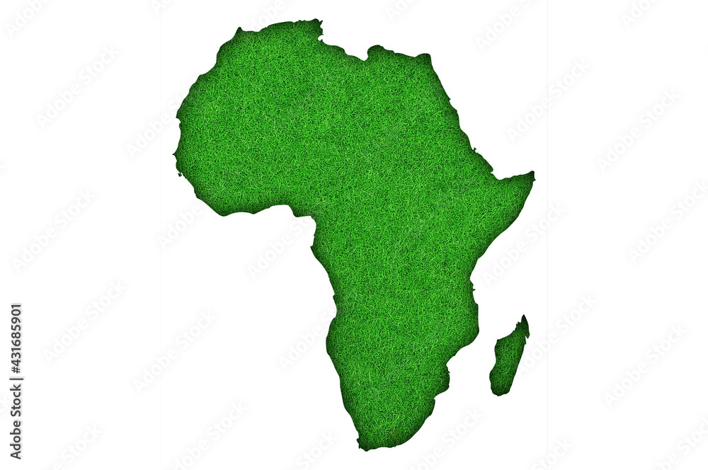 Karte von Afrika auf grünem Filz