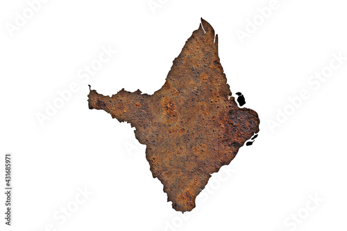 Karte von Amapa auf rostigem Metall
