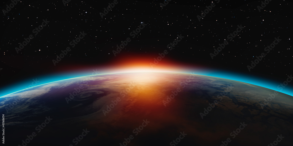 Planet Earth with a spectacular sunset 