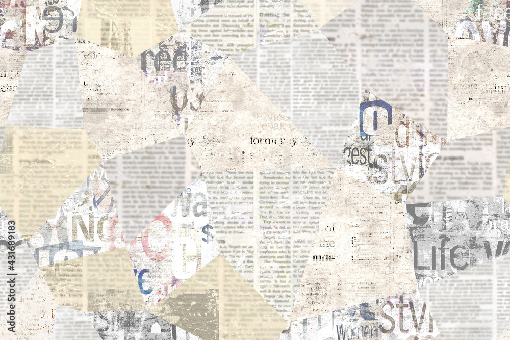 Newspaper Paper Grunge Aged Newsprint Pattern Background Vintage
