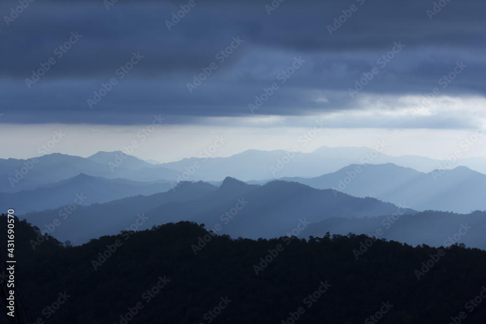 Fototapeta premium Sunlight in morning hill in Chiangmai