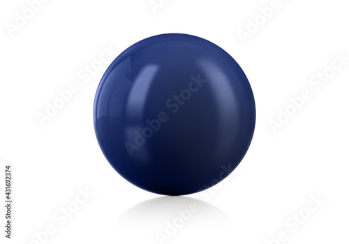 Blue ball, Snooker Ball on white background