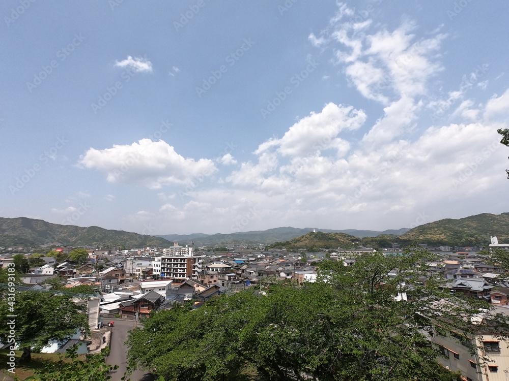 臼杵城からの風景、大分、日本