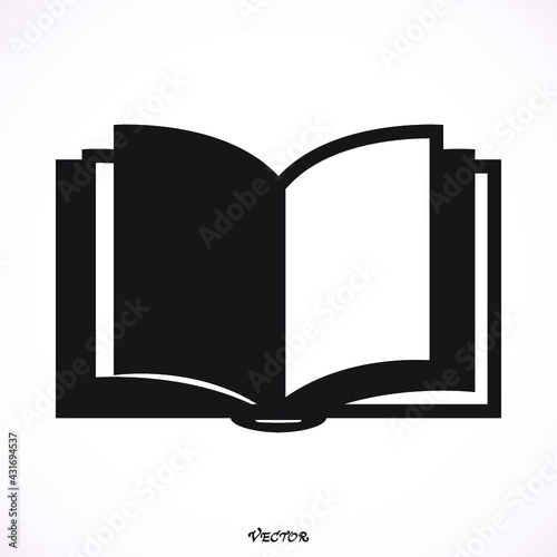 Book icon isolated on white bockground, vector.