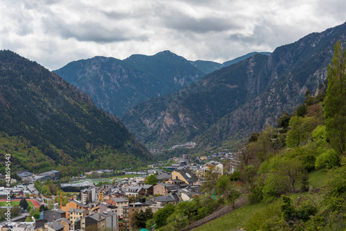 Cityscape in spring of Andorra La Vella, Andorra