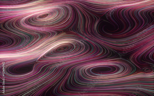 Magic vortex lines, fantasy wave pattern, 3d rendering.