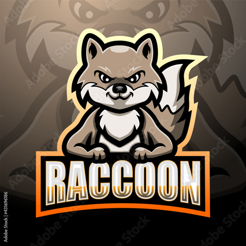 Raccoon mascot esport logo design
