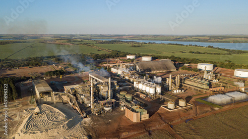 Aerial view of large biofuel plant.