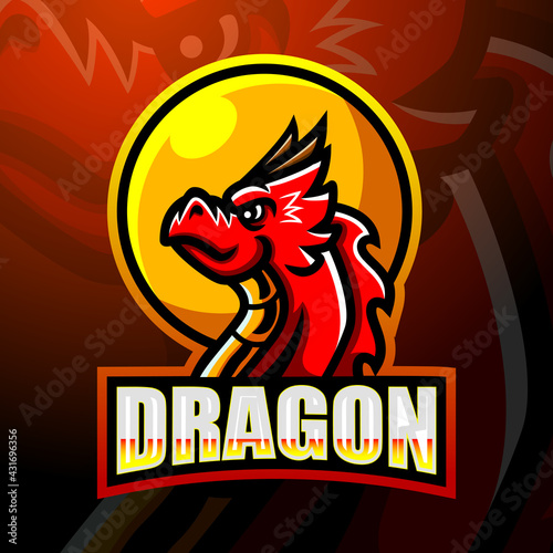 Dragon mascot esport logo design 