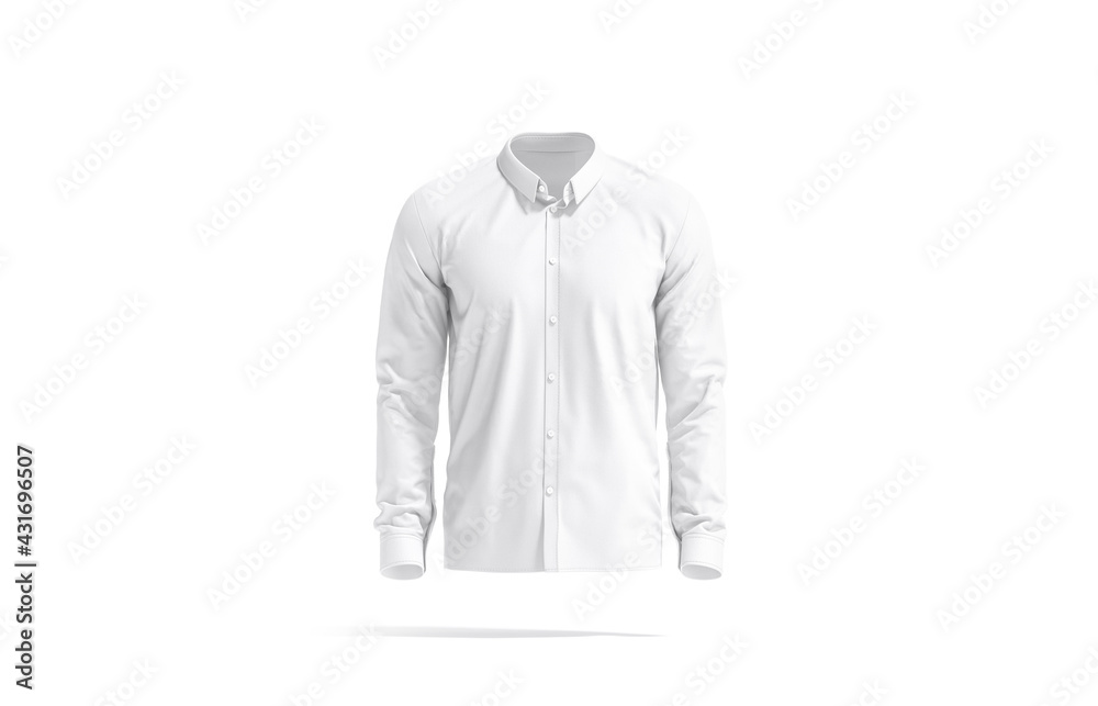 Blank white classic shirt mockup, front view Blank white classic shirt mockup, front view