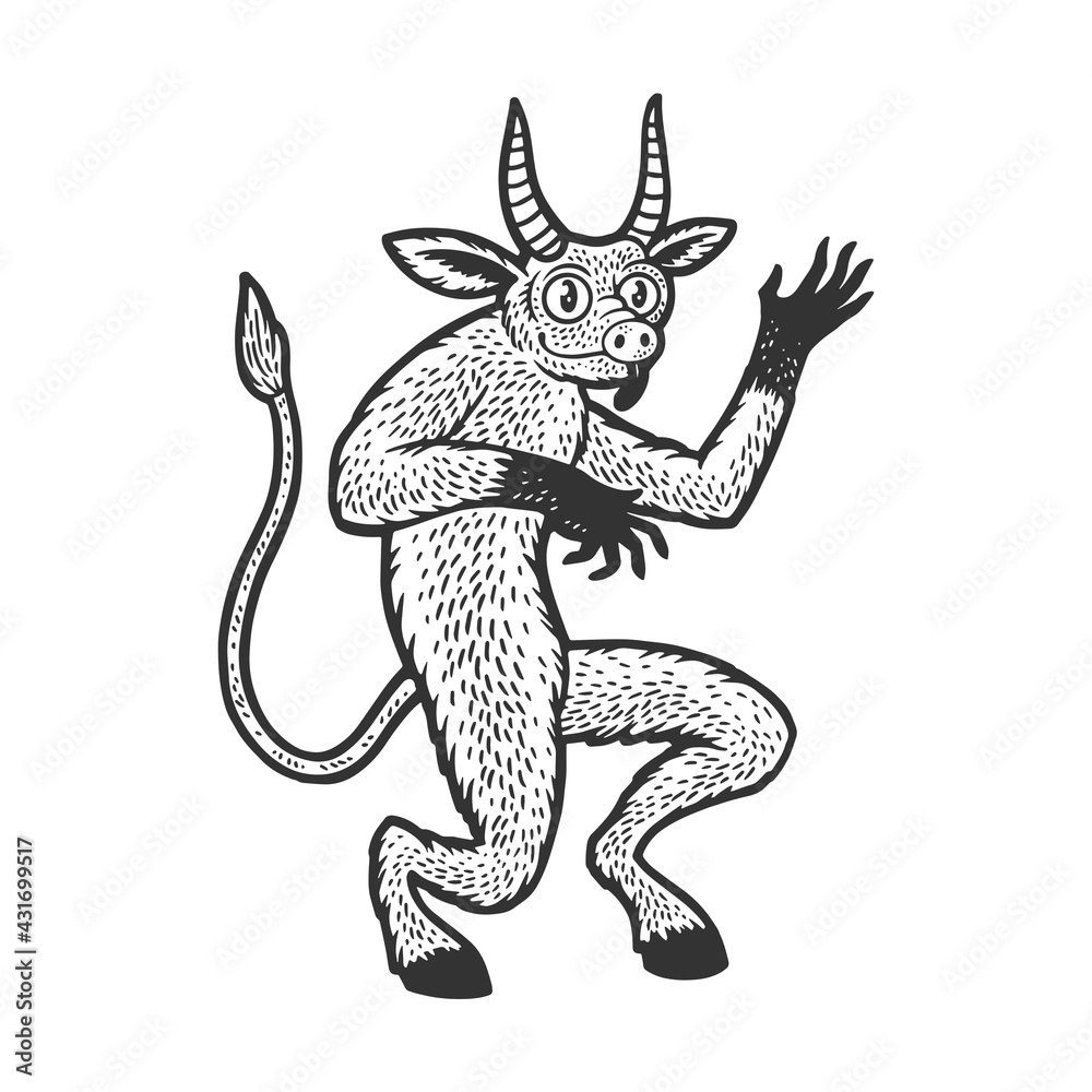 Heck chort myth creature sketch engraving vector illustration. T-shirt apparel print design. Scratch board imitation. Black and white hand drawn image. Heck chort myth creature sketch engraving vector illustration. T-shirt apparel print design. Scratch board imitation. Black and white hand drawn image.