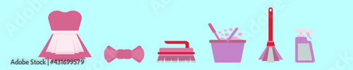 set of french maid cartoon icon design template with various models. vector illustration isolated on blue background