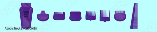 set of hair clippers cartoon icon design template with various models. vector illustration isolated on blue background