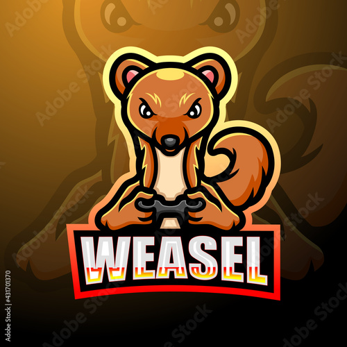 Weasel esport logo mascot design