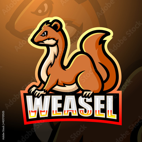 Weasel esport logo mascot design