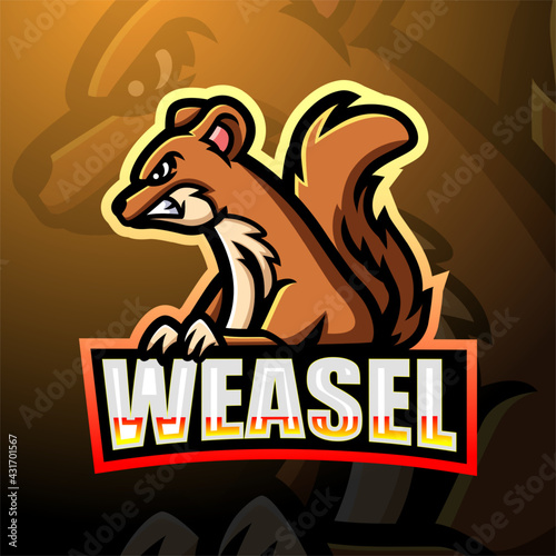 Weasel esport logo mascot design
