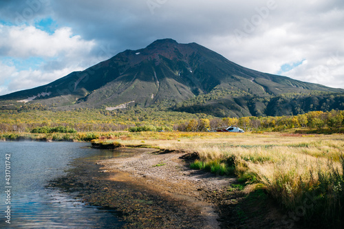 Helicopter under the volcano