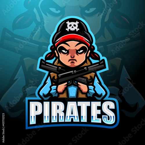 Pirate esport mascot logo design