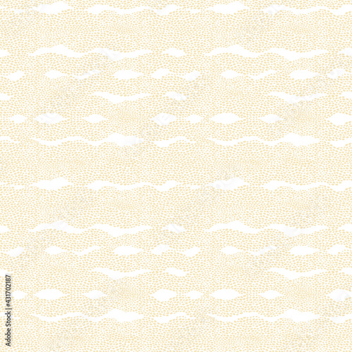 Vector seamless pattern with waves from dots. Beach and waves. Light background similar to ripples on dunes.