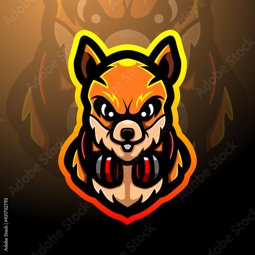 Squirrel esport logo mascot design