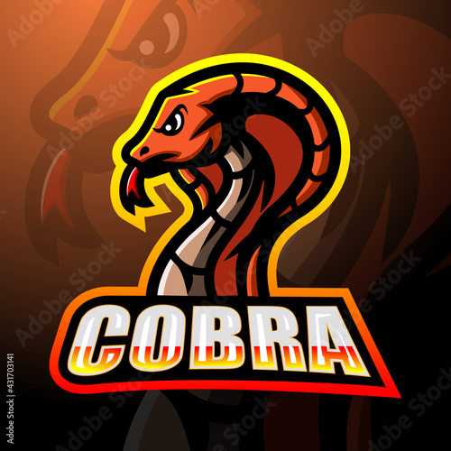 Cobra mascot esport logo design