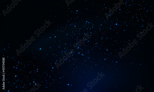 Starry space night sky  vector art illustration. 