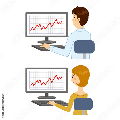 株価が上がる男女