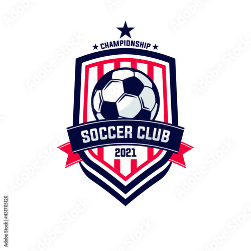 Soccer Football Badge Logo Design Templates | Sport Team Identity Vector Illustrations isolated on white Background