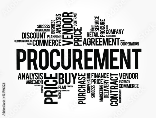 Procurement word cloud collage, business concept background