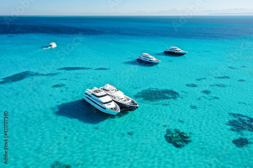 Aerial view  Yachts in the Red Sea  Egypt