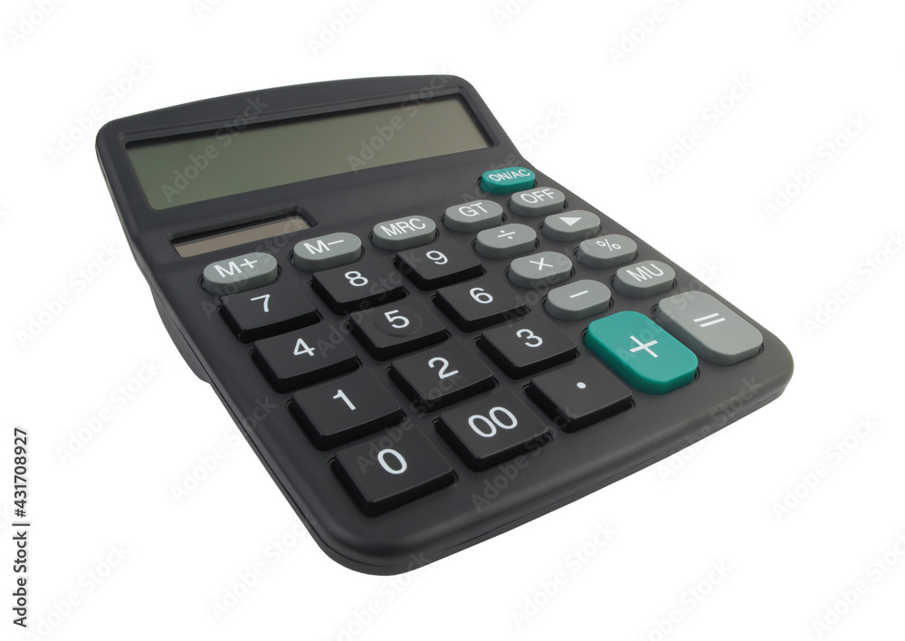 Business calculator isolated on white background, wide angle Business calculator isolated on white background, wide angle