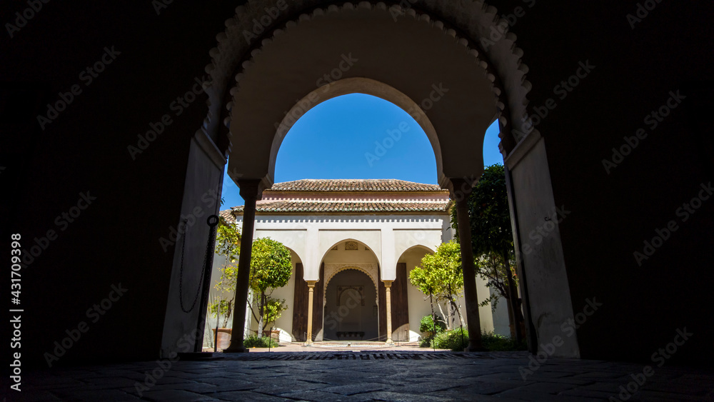 Fototapeta premium jardines de la antigua alcazaba nazarí de Málaga, Andalucía