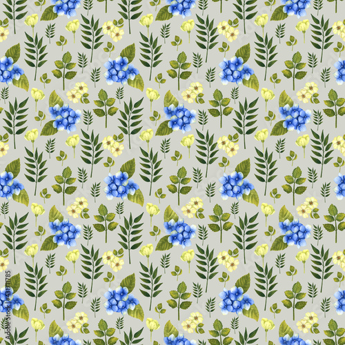 Summer floral seamless fabric pattern, seamless digital paper