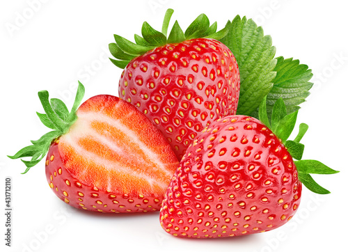 Fresh strawberry isolated on white background photo