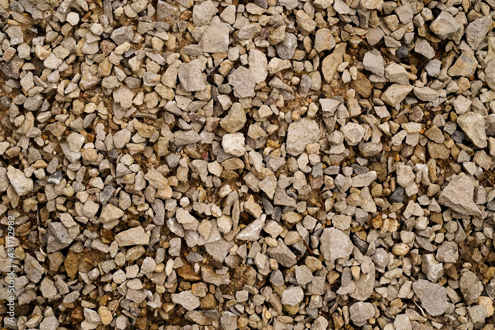 Texture of the road covered with rubble Texture of the road covered with rubble