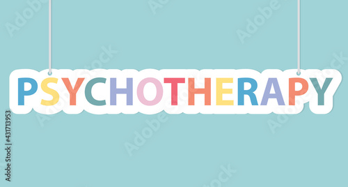 colorful psychotherapy word- vector illustration