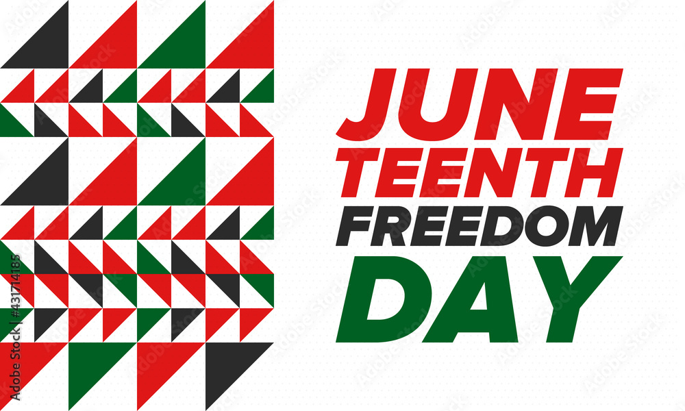 Fototapeta premium Juneteenth Independence Day. Freedom or Emancipation day. Annual american holiday, celebrated in June 19. African-American history and heritage. Poster, greeting card, banner and background. Vector